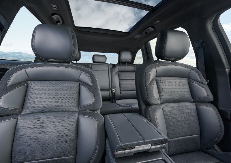 The spacious second row and available panoramic Vista Roof® is shown. | Capital Lincoln of Wilmington in Wilmington NC