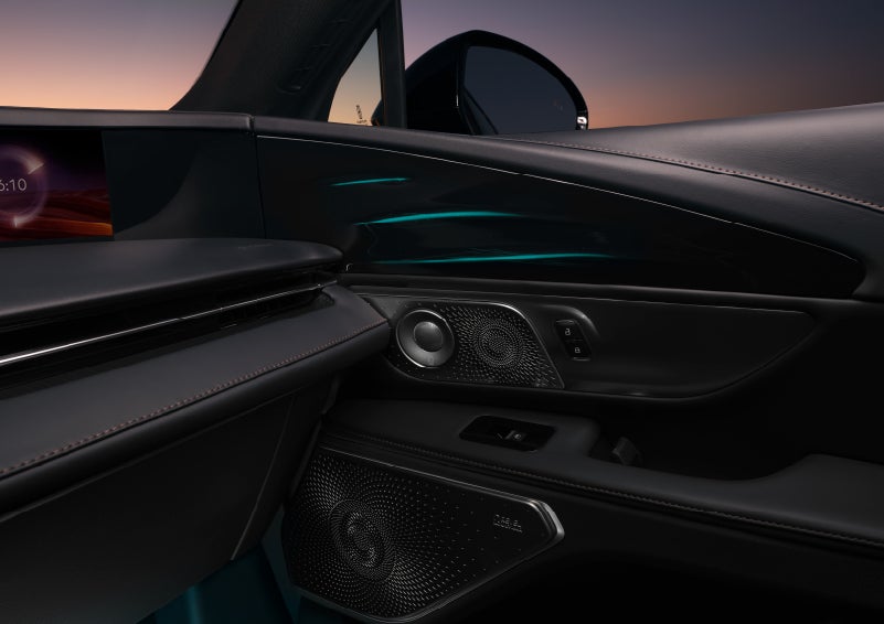 Selectable ambient lighting glows in the passenger door panel. | Capital Lincoln of Wilmington in Wilmington NC