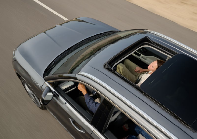 The available panoramic Vista Roof® of a 2027 Lincoln Aviator® SUV is open. | Capital Lincoln of Wilmington in Wilmington NC