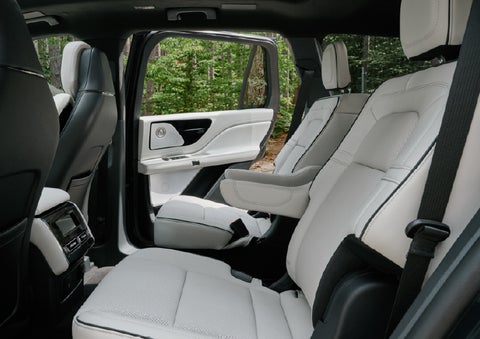 A side view of the second row with captain’s chairs in a 2027 Lincoln Aviator® Black Label™ SUV. | Capital Lincoln of Wilmington in Wilmington NC