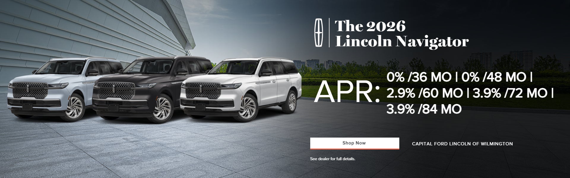 2026 Lincoln Navigator APR: 0%/36 | 1.9%/48 | 2